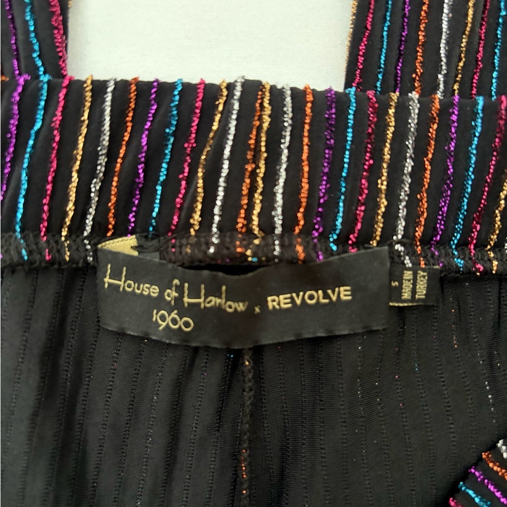 REVOLVE House of Harlow 1960 Lora Pants in Noir Flare Metalic Stripes size Small - Picture 12 of 13